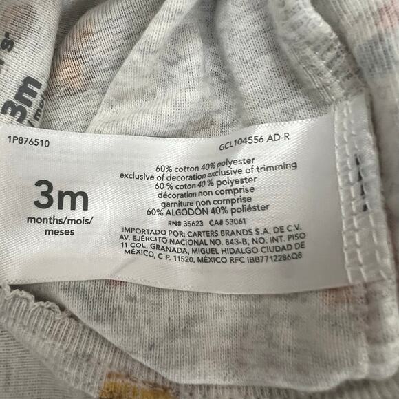 Carter’s thanksgiving print long sleeve onesie pie pumpkin turkey harvest - Picture 5 of 5